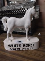 White Horse Scotch Whiskey ceramic advertising horse. {22cm H X 21cm W}.