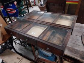 Pair of 19th C. mahogany counter top display cases. {12 cm H x 97 cm W x 40 cm D}.