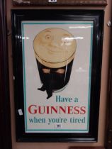 Have a Guinness when you are Tired framed advertising print. {80 cm H x 52 cm W}.