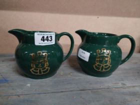 Two Wade ceramic water jugs. {10 cm H x 15 cm W x 10 cm D}.