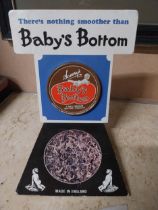 Savory's Baby's Bottom Tobacco there's nothing smoother counter showcard. {28 cm H x 17 cm W}.