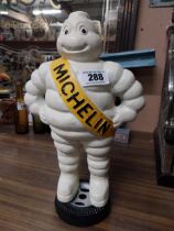 Michelin Man cast iron advertising model. {48 cm H x 23 cm W x 13 cm D}.