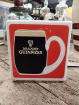 Draught Guinness counter light up advertising box. {16 cm H x 15 cm W x 15 cm D}.