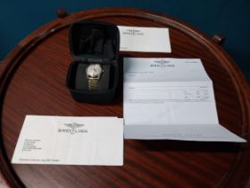 Breitling gent's wristwatch with certificate of cleaning and refurnishment from Breitling's