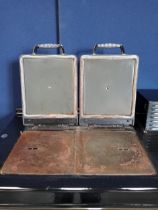 Rayburn oil fired enamel two oven cooker { 105cm H X 90cm W X 65cm D }.