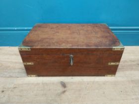 19th C. mahogany brass bound jewelery box {18 cm H x 46 cm W x 30 cm D}.