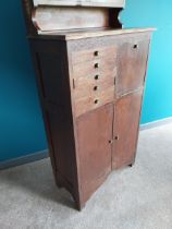 Edwardian oak dentist cabinet with fitted interior {160cm H x 77cm W x 39cm D}