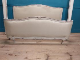 French painted pine bed { 105cm H X 177cm W }.