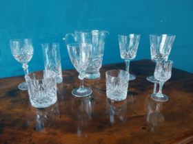 Collection of various Waterford & Galway crystal glasses and jug.{ cm H cm W cm D}.