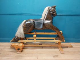 Pine rocking horse by Flannagans of London {120 cm H x 193 cm W x 46 cm D}.