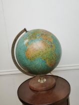 Light up world globe on stand { 40cm H X 28cm Dia }.