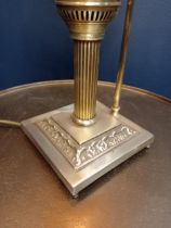 Vintage style brass lamp electrified { 50cm H X 27cm W X 15cm D }.