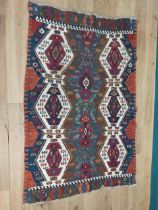 Turkish Malatya flatweave rug c. 1950's { 182cm L X 112cm W }.