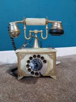 1980s onyx and chrome telephone {26 cm H 29 cm W 20cm D}.