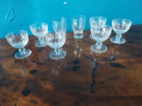 Collection of cut crystal and other glasses.{ cm H cm W cm D}.