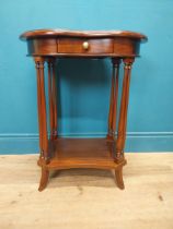 Mahogany lamp table with single drawer in the frieze {70 cm H x 56 cm W x 40 cm D}.