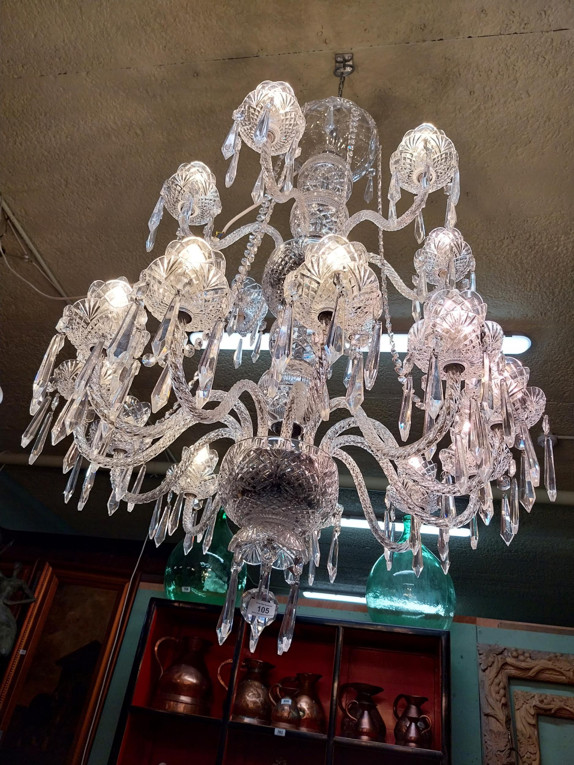 Waterford crystal eighteen branch chandelier. - Image 3 of 5