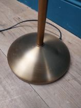 Brushed bronzed metal standard lamp with five glass shades {176 cm H x 24 cm Dia.}.