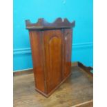 19th C. mahogany wall cabinet with two doors {45 cm H x 35 cm W x 13 cm D}.