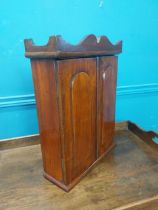19th C. mahogany wall cabinet with two doors {45 cm H x 35 cm W x 13 cm D}.
