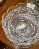 Waterford crystal cut glass bowl { 12cm H X 18cm dia }.