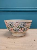 19th. C. Splatter ware porridge bowl. { 9cm H X 17cm Dia. }.