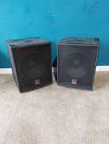 Pair of Musicson speakers {60 cm H 46 cm W 43cm D}.