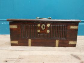 Early 20th C. rosewood jewellery box with brass mounts. {16 cm H x 36 cm W x 22 cm D}.