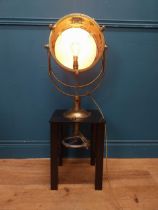 Brass Francis spot light raised on painted pine table {96 cm H x 31 cm W x 31 cm D}.