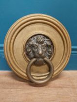19th C. bronze door knocker {31 cm H x 30 cm W}.