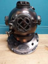 Copperized metal Diver's helmet. {40 cm H x 40 cm W x 40 cm D}.