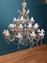 French crystal twenty four branch chandelier. { 100cm H X 98cm Dia }.