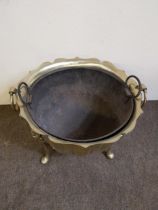 19th C. brass coal bucket {34 cm H x 43 cm Dia.}.