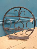 19th. C. Wrought iron harden stand decorated with hearts, originally from Co Donegal. { 42cm H X