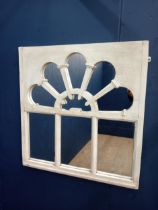 20th. C. mirror constructed from a fanlight - Lunette window. { 94cm H X 91cm W }.