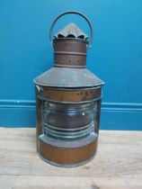 Early 20th C. copper Ship's lantern. [53 cm H x 27 cm W x 27 cm D}.
