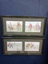 Pair of 19th. C. framed Golfing prints by Edward G Fuller. { 29cm H X 62cm W }.