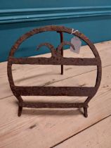 19th. C. Irish wrought iron harden stand { 30cm H X 30cm W }.