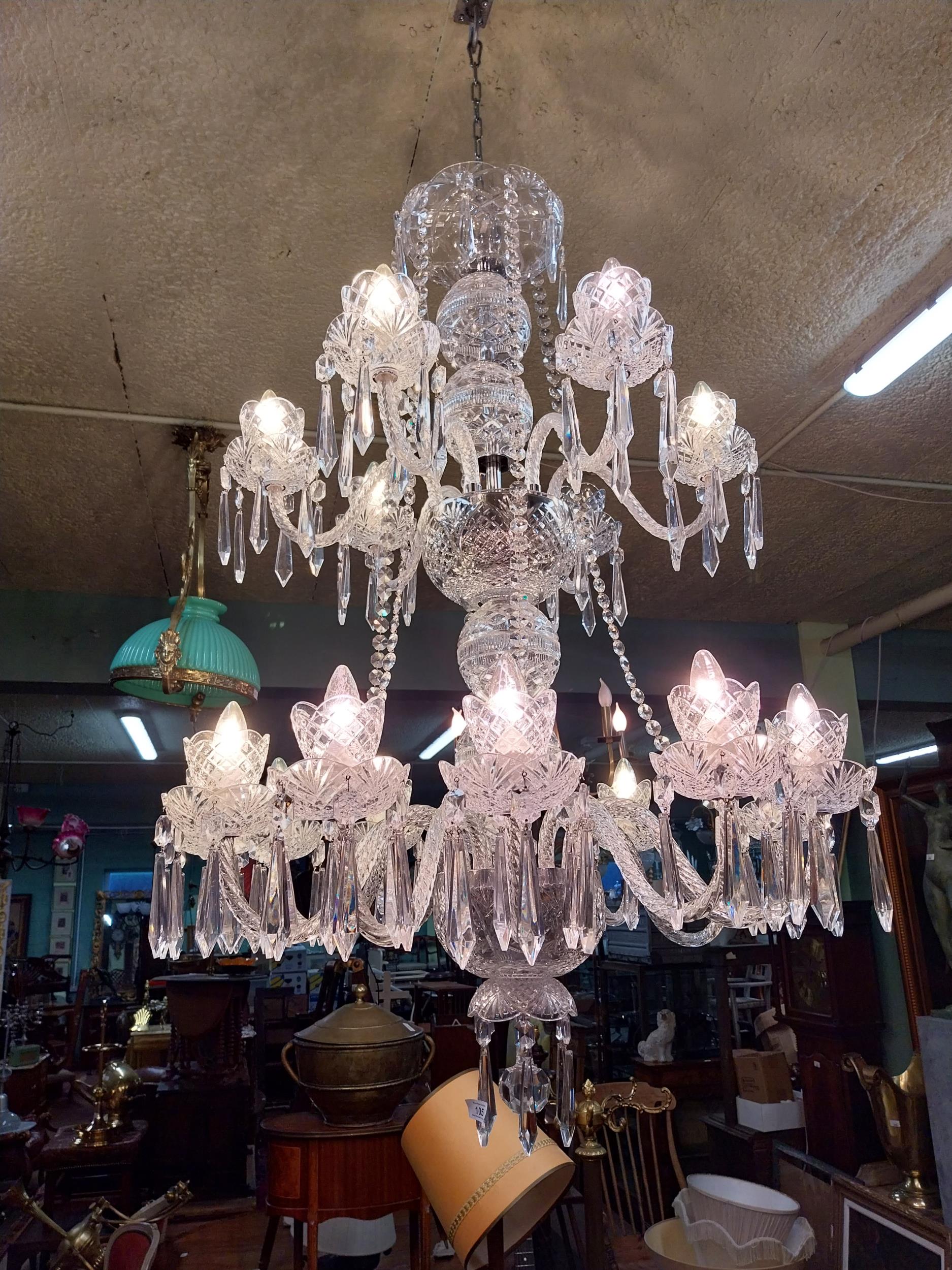 Waterford crystal eighteen branch chandelier. - Image 2 of 5