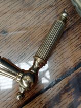 Set of brass door handles. { 3cm H X 13cm W X 6cm D }.
