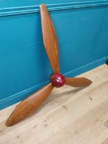 Wooden and brass propeller. {124 cm Dia. x 24 cm D}.