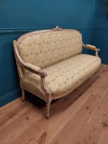 19th C. French painted and upholstered sofa {120 cm H x 185 cm W x 65 cm D}.