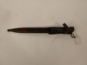 WWII Rifle bayonet with original scabbard. {32 cm L}