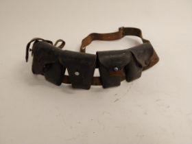 20th C. leather ammunition belt. {80 cm W}.