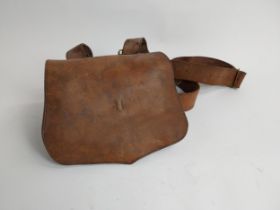 19th C. leather ammunition bag.