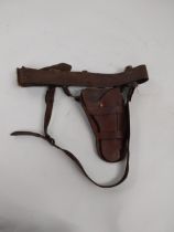 Sam Brown leather belt and holster.