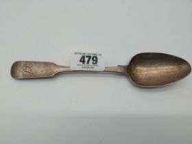 19th C. English silver tablespoon Marks rubbed Wt: 78grs