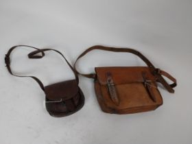 Two 19th C. leather bags.