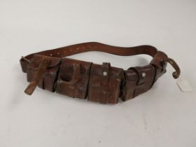 Early 20th C. leather bullet belt. {51 cm L}.