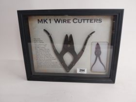 MK1 Wire Cutters in framed montage. {33 cm H x 43 cm W}.